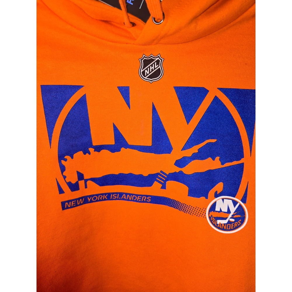 Fanatics New York Islanders Orange NHL Hooded Sweatshirt Mens XL - Picture 2 of 5